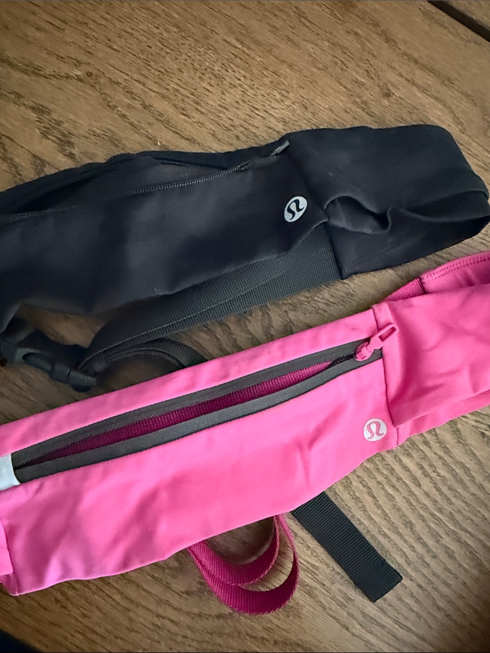 Lot of 2 Lululemon Belt bags Black and Pink